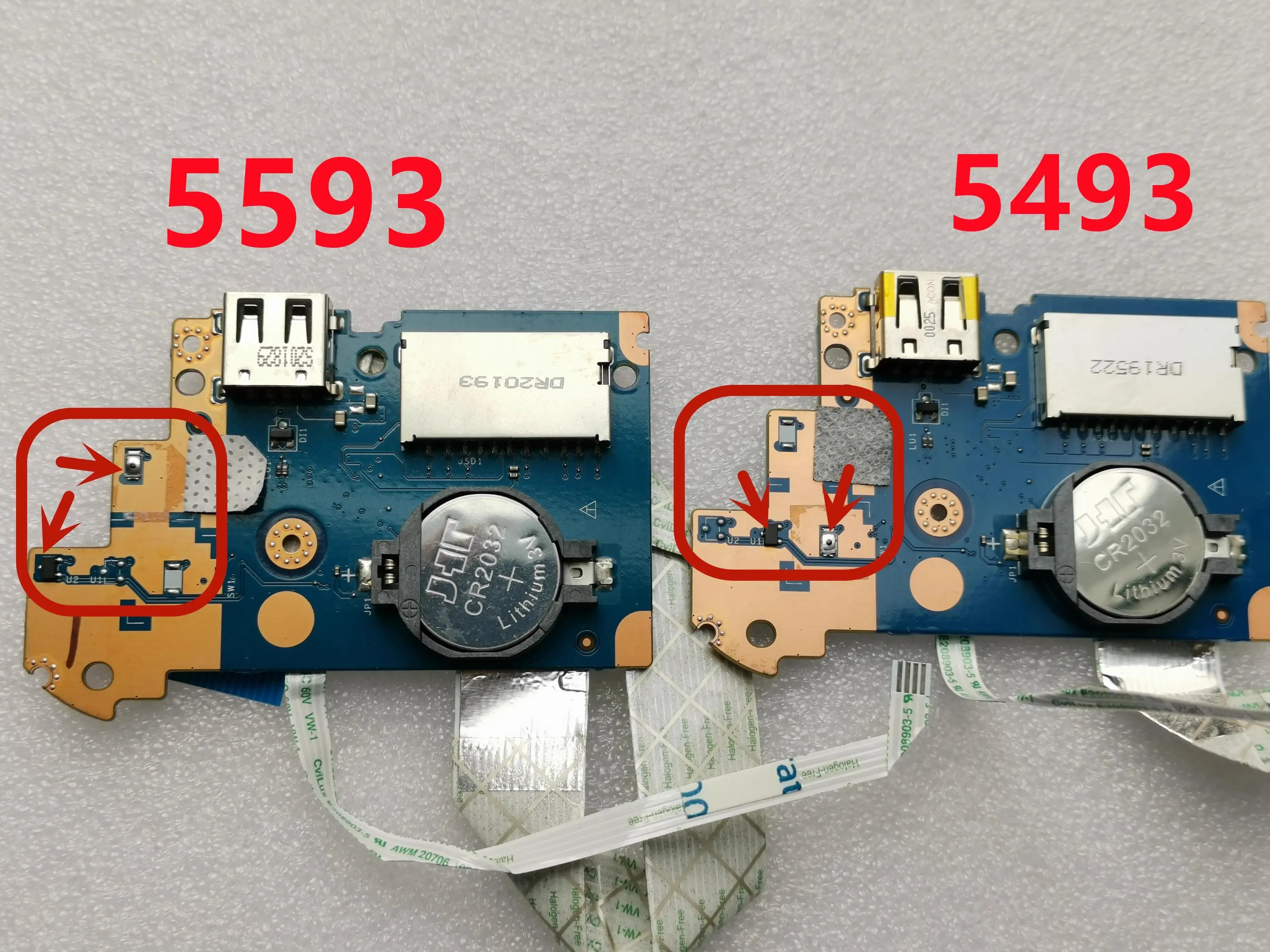 FOR DELL Inspiron 5593 5493 3401 3501 USB SD POWER BUTTON FINGERPRINT BOARD LS-G718P