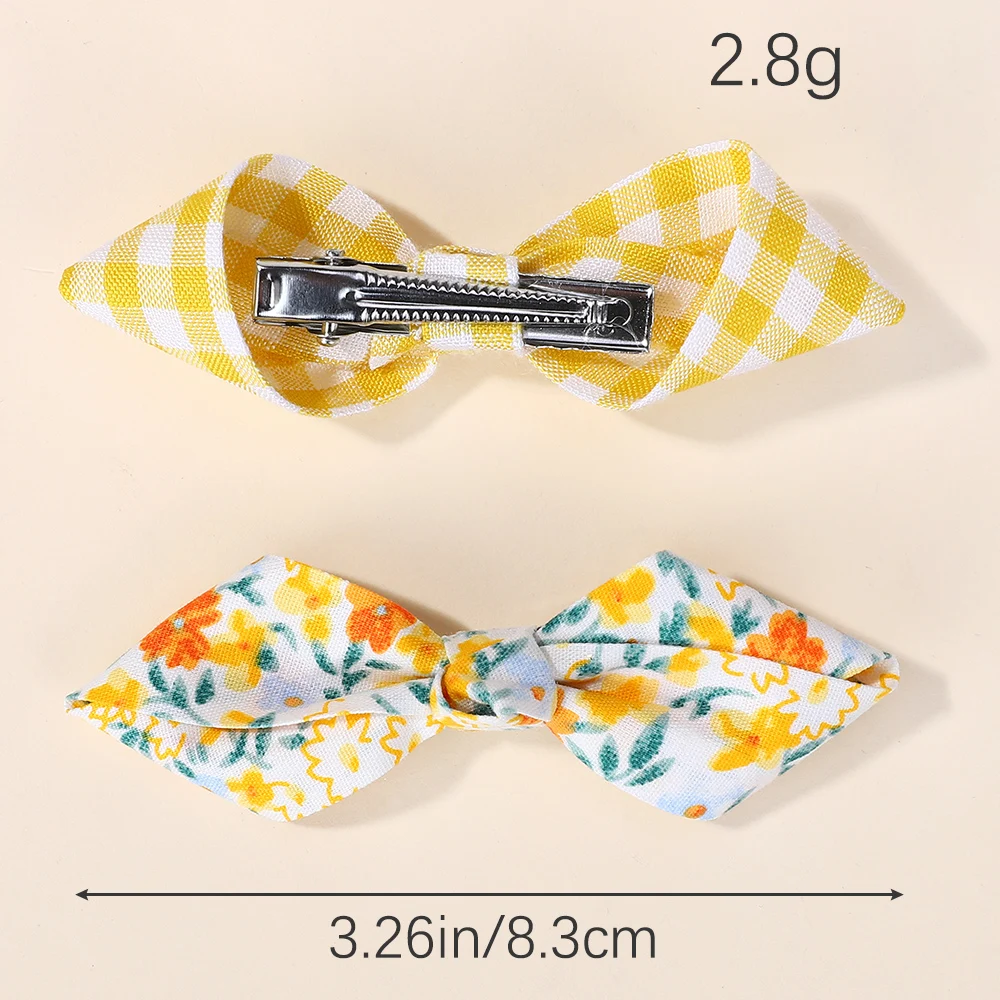 3 Teile/satz Nette Bögen Baby Mädchen Haarnadel Set Floral Plaid Pony Haar Clip Koreanische Haar Zubehör Süße Kinder Kopfschmuck 3 Teile/los – Detail 2