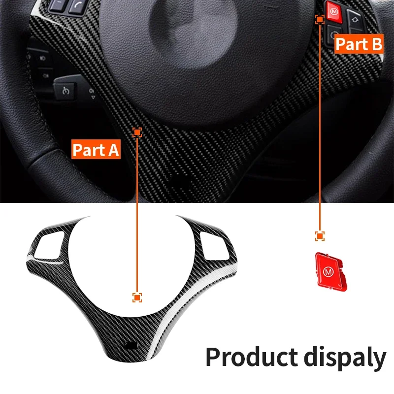 

Car interior steering wheel Carbon fiber decorative cover keypad Button For E87 E88 E82 E90 E92 E93 LCI 2008-2012