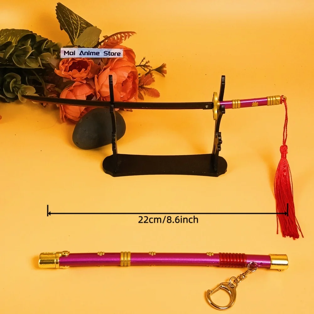 8.6 pollici Acciaio Roronoa Zoro Katana Coltello di Ferro Originale Samurai Metallo Anime Zoro Spada Dimensioni Reali Katana Giapponese Unsharp Giocattolo Regalo