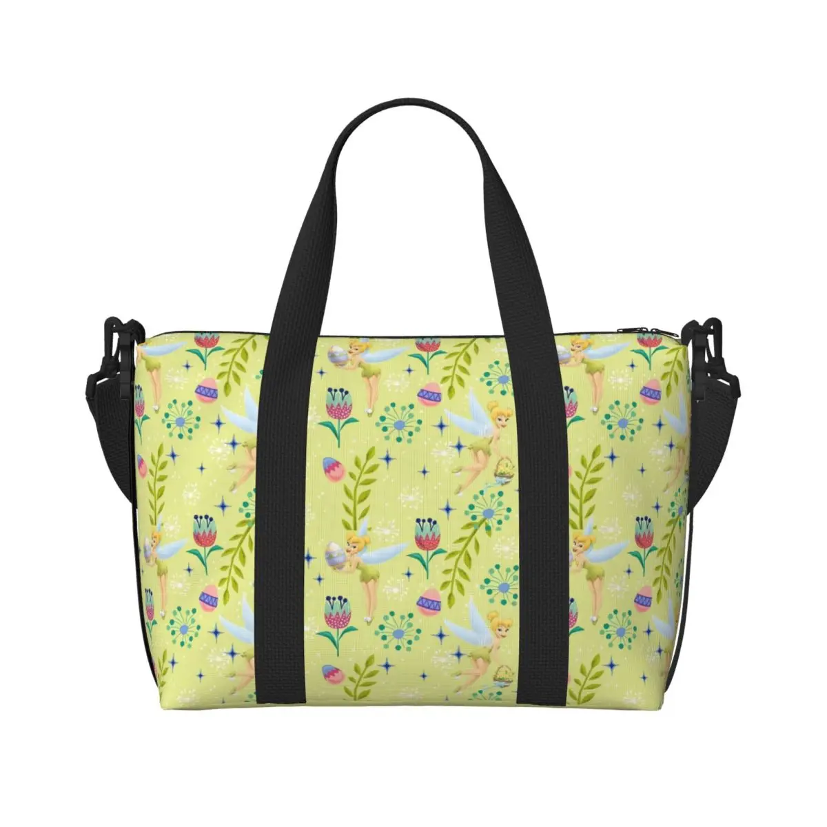 

Custom Large Tinker Bell Tote Bag Women Fairy Shopping Shoulder Beach Gym Travel Bag