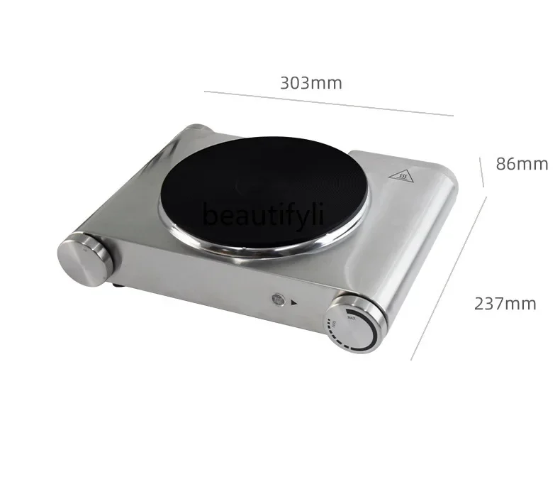 Doppelkopf-Elektroheizofen, Haushaltskochtopf aus Glas, kocht Wasser