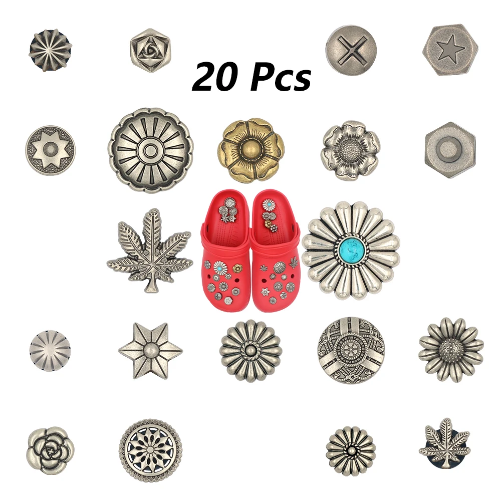 Halloween Punk Style Accessories Simulated Turquoise Pumpkin Bolt Leaves Sunflower Shoe Decorations Buckles Pines Pins Rivets