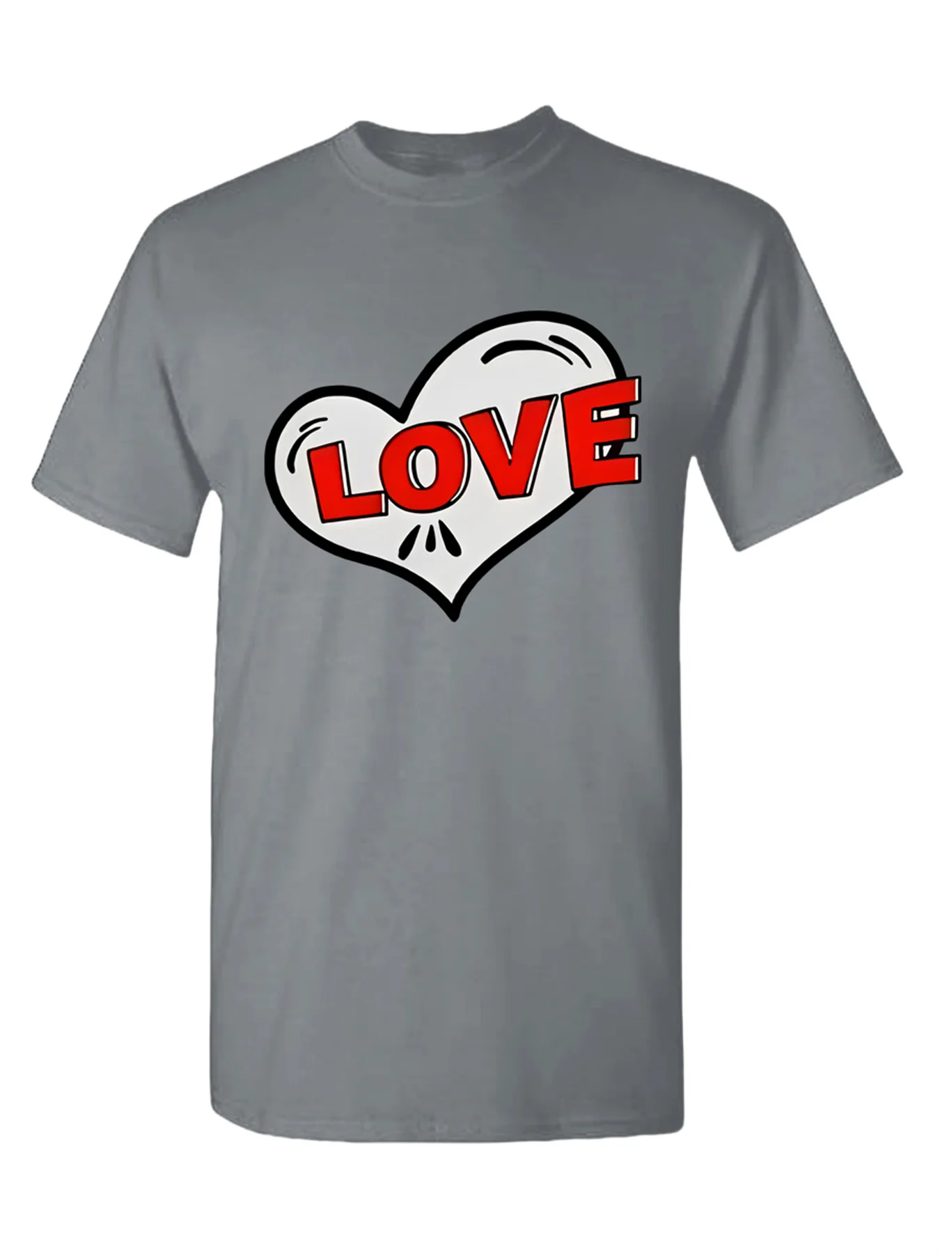 

Men's Short Sleeve Round Collar T-Shirt Interesting Circular Pattern in English Urban Street Style Love