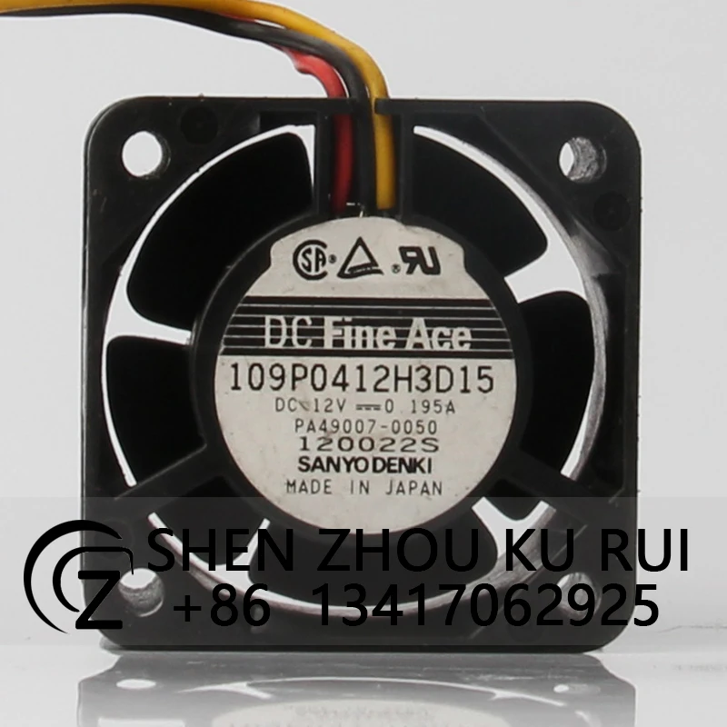 109P0412H3D15 Case Fan Dual Ball Bearing for SANYO 40X40X28MM 12V 0.195A  4CM Server High Airflow Inverter Cooling Fan