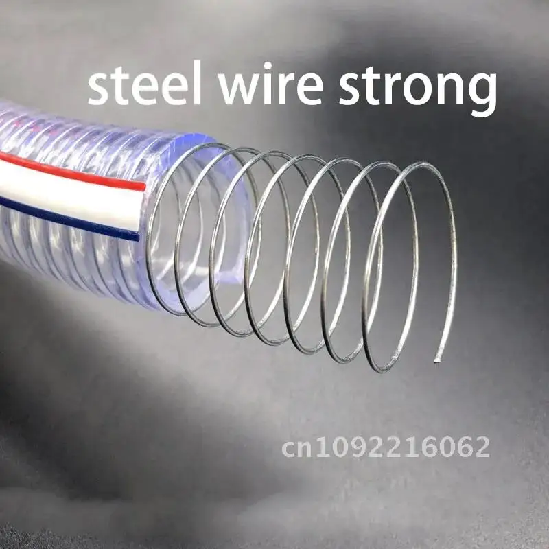 1Meter PVC Transparent Steel Wire Hose Plastic Pipe ID 10mm Watering 13mm Tubing Plumbing 19mm22mm Soft All In 16mm 25mm Seasons