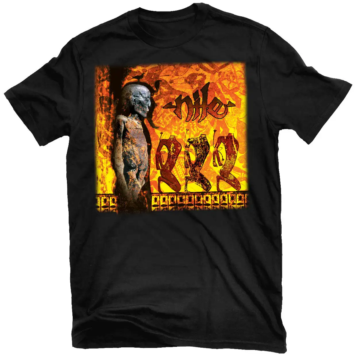 Nile Amongst The Catacombs of Nephren-ka Rock Band Graphic Tee 100% Cotton Round Neck Casual Unisex T-shirt Summer Top