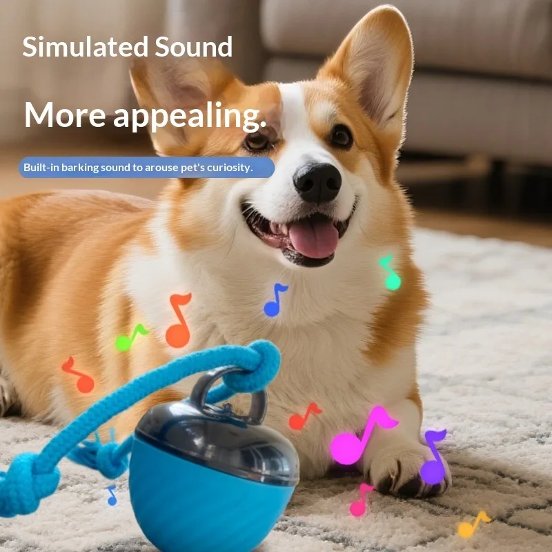 Hundespielzeug Bissresistenter Ball Elektrisches Hundespielzeug mit Leuchtfunktion zur Langeweilebekämpfung Katzenspielzeug zum Gehen und Springen