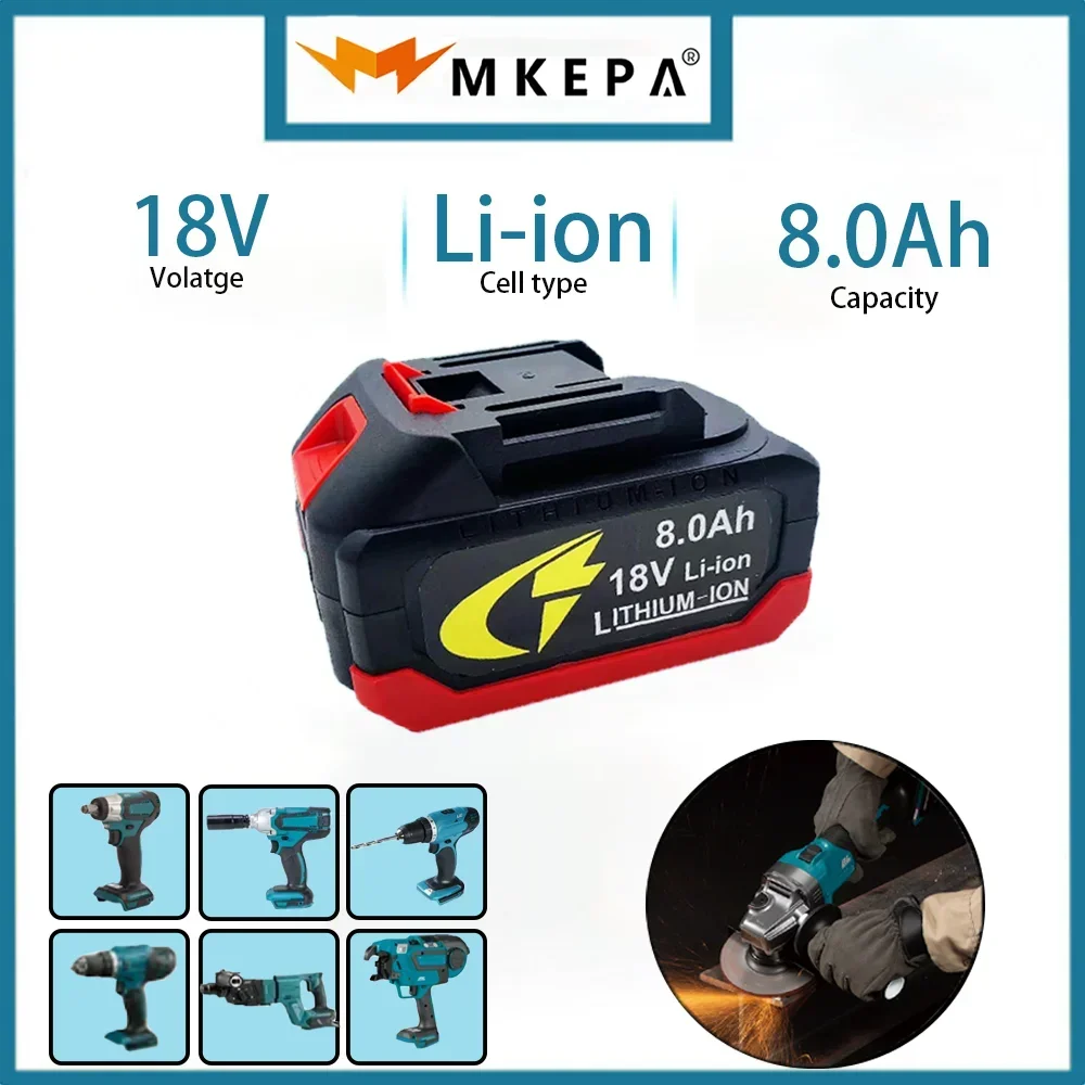 

100% Compatible Makita 18V 8.0Ah Rechargeable Power Tool Battery Lithium ion Replacement LXT BL1860B BL1860 BL1850 DHP482RFX9