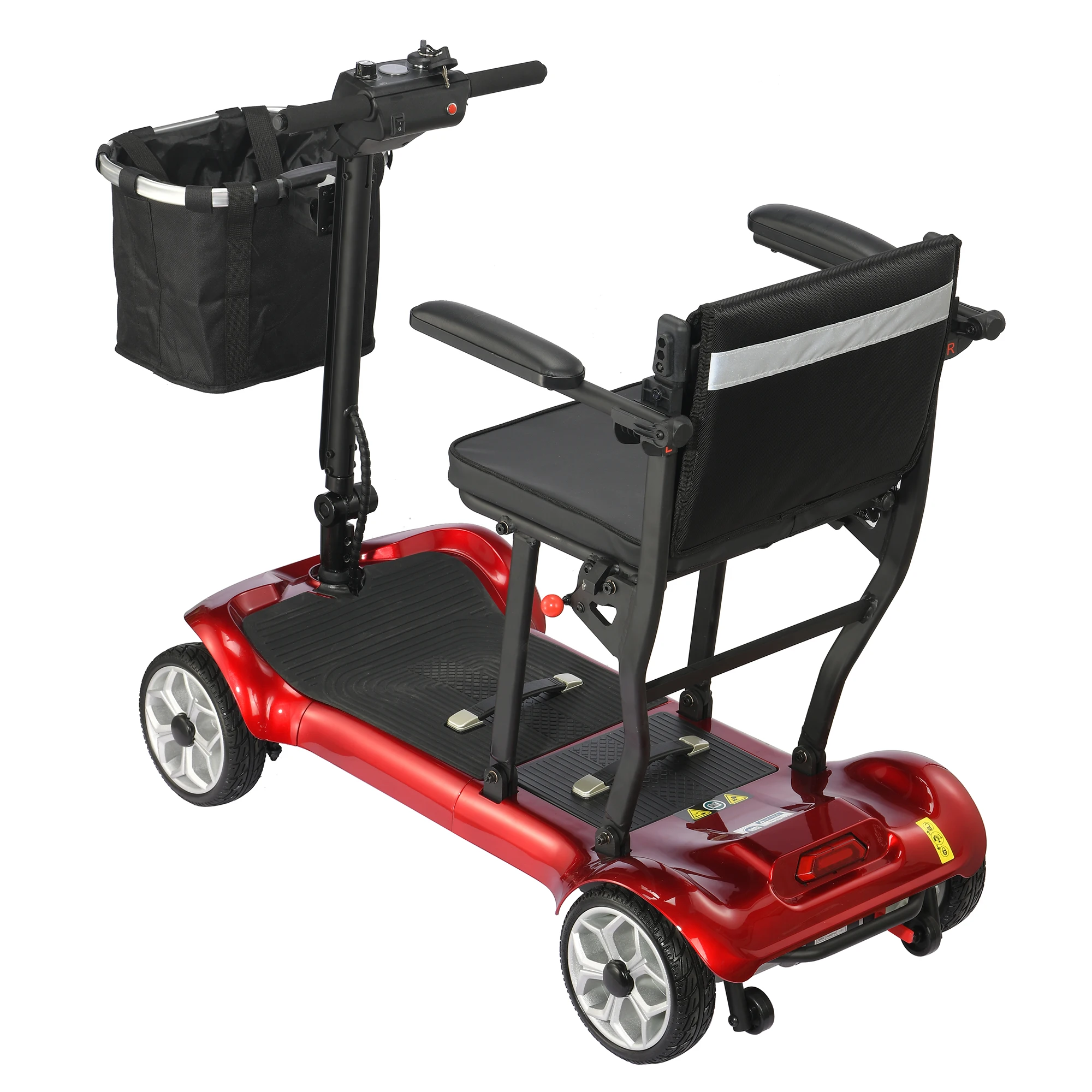 

Максимальная скорость, 8 км/ч, максимальная нагрузка, 100 кг, 4-колесный мобильный электрический скутер для инвалидов и пожилых людей, складной электрический скутер с корзиной