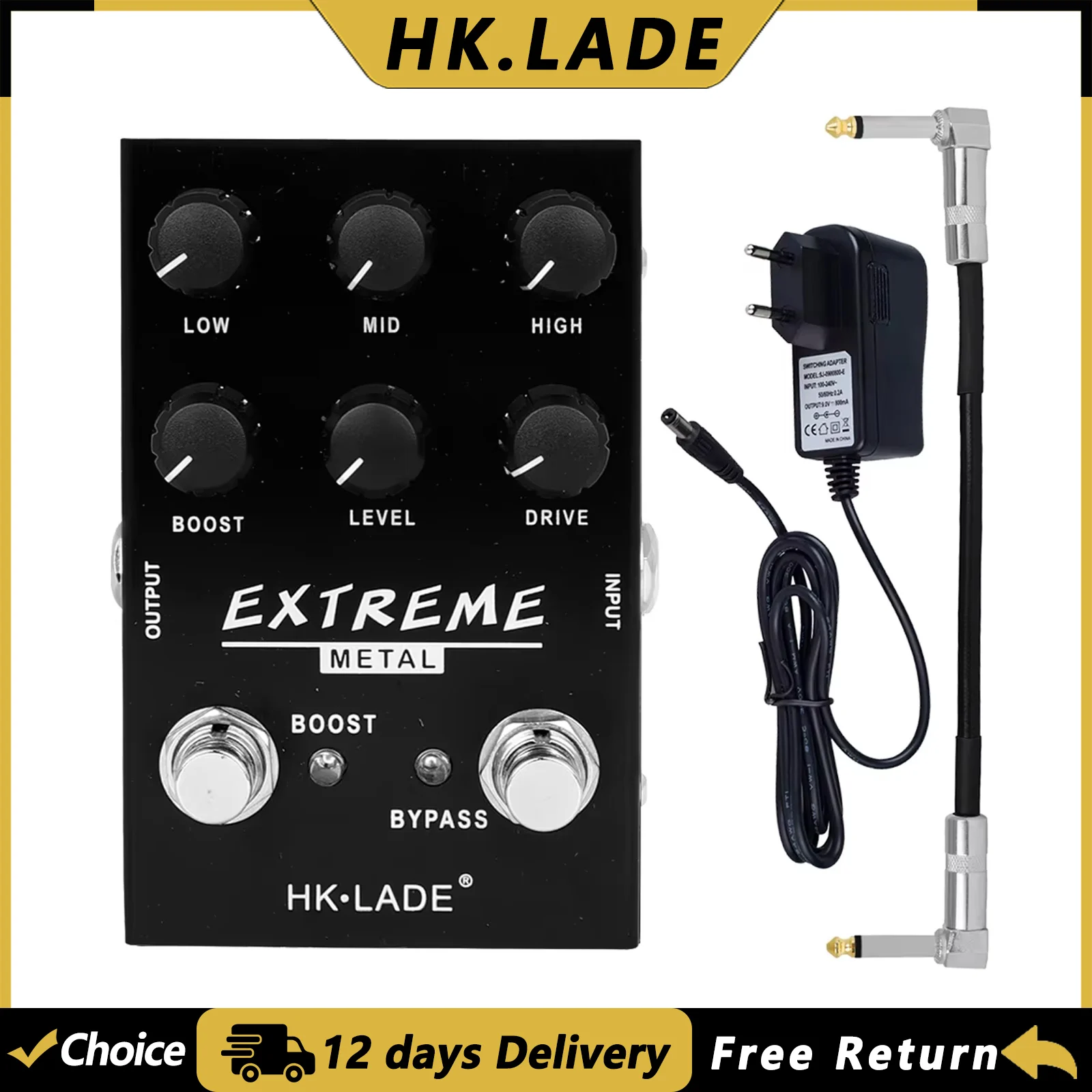 HK.LADE SA-03 Guitar Effects Pedal EXTREME Metal Distortion Pedal High Gain Overdrive Effects Guitar Accessories & Parts