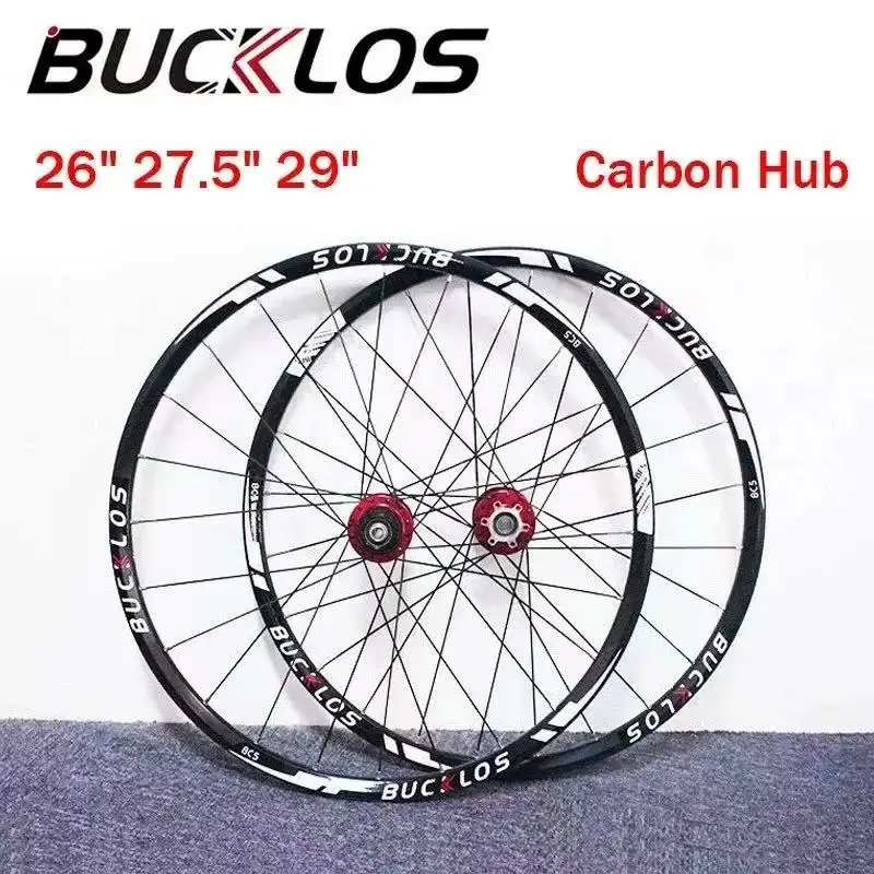 BUCKLOS Bicycle Wheel Set QR/TA Carbon Fiber Wheel Hub Wheel Openings Tire Disc Brake Bicycle Parts