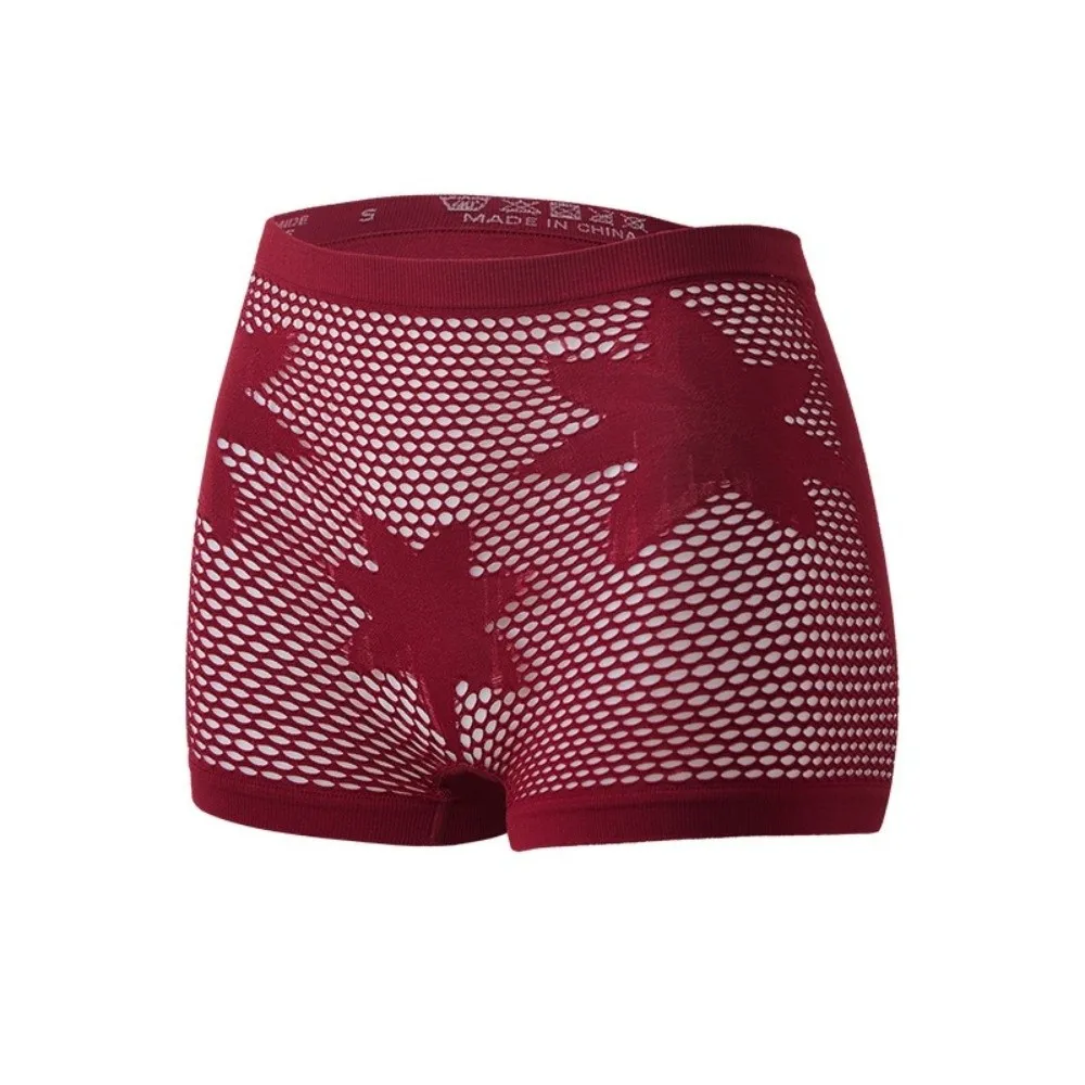 New Seamless Star Pattern Panties High Waisted Stretch Underwear Breathable Hollow Out Panties Women