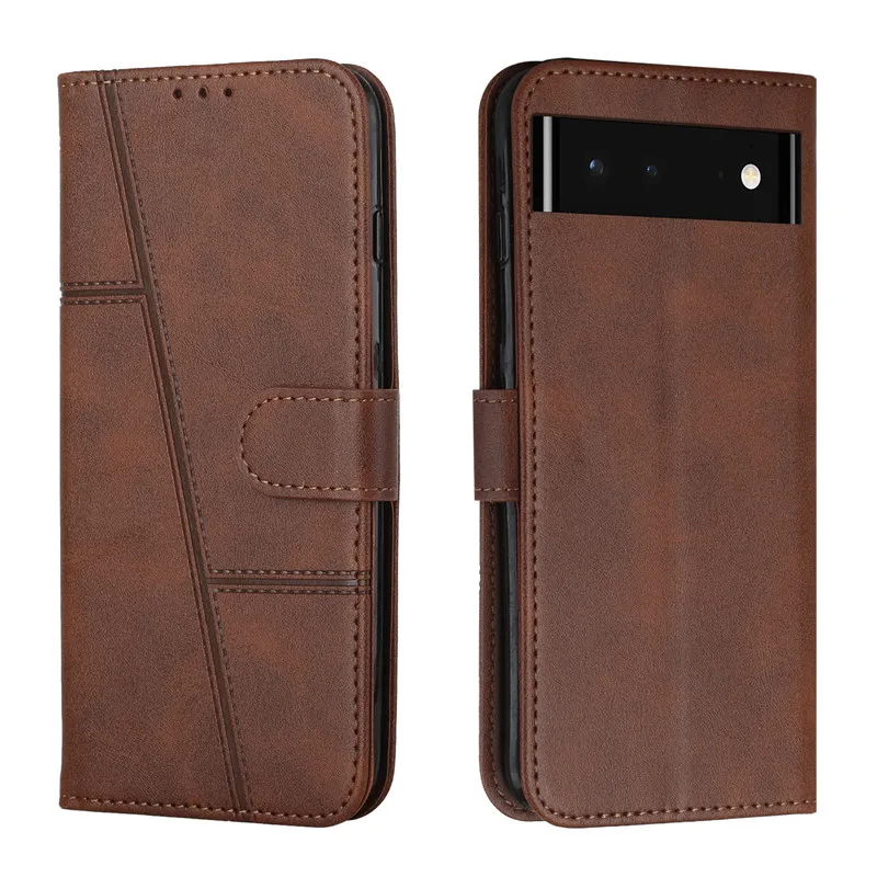 Flap Pu Leather Protect Case For Google Pixel 6 Pro 6A 7 A 8 Card Slot Wallet Cover