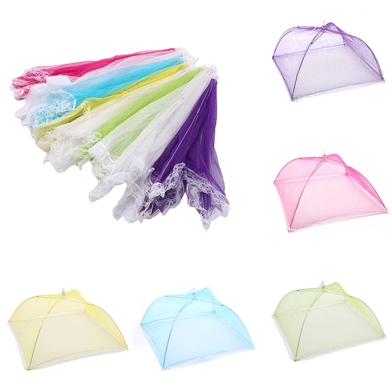 شاشة شبكية لحماية غطاء الطعام، مظلة شبكية قابلة للطي، غطاء طعام للنزهات والمطبخ