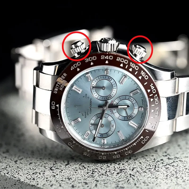 5.5mm Watch Crown Screw Pusher Fit Daytna Rlx Watch Case 116500 116520 Aftermarket Watch Repair Parts Customized