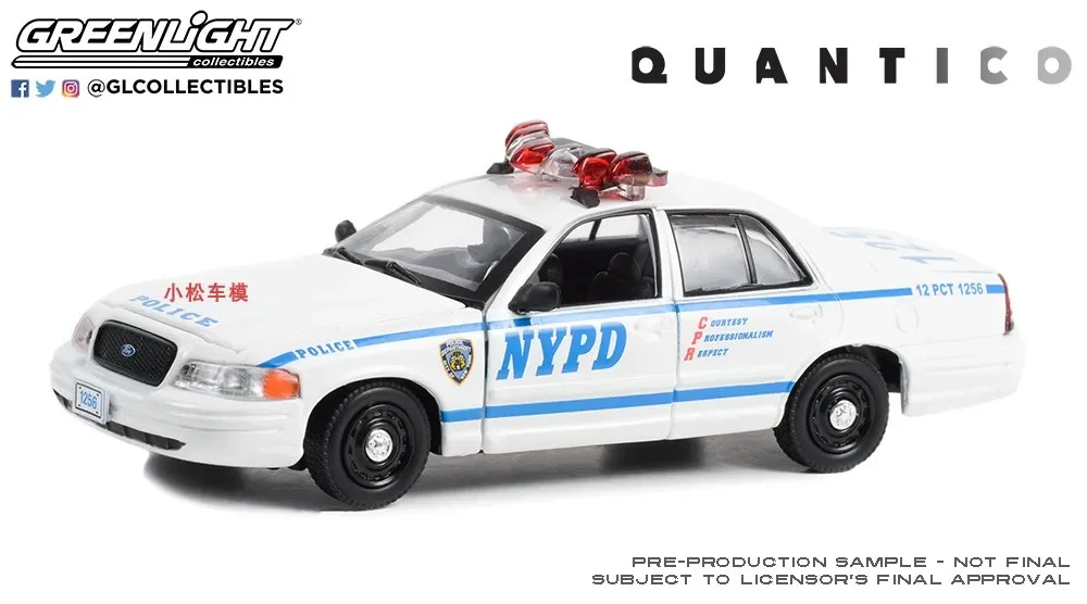 1: 43 Quantico-2003 Ford Crown Victoria Interceptor Police Vehicle Alloy car model collection gift ornaments