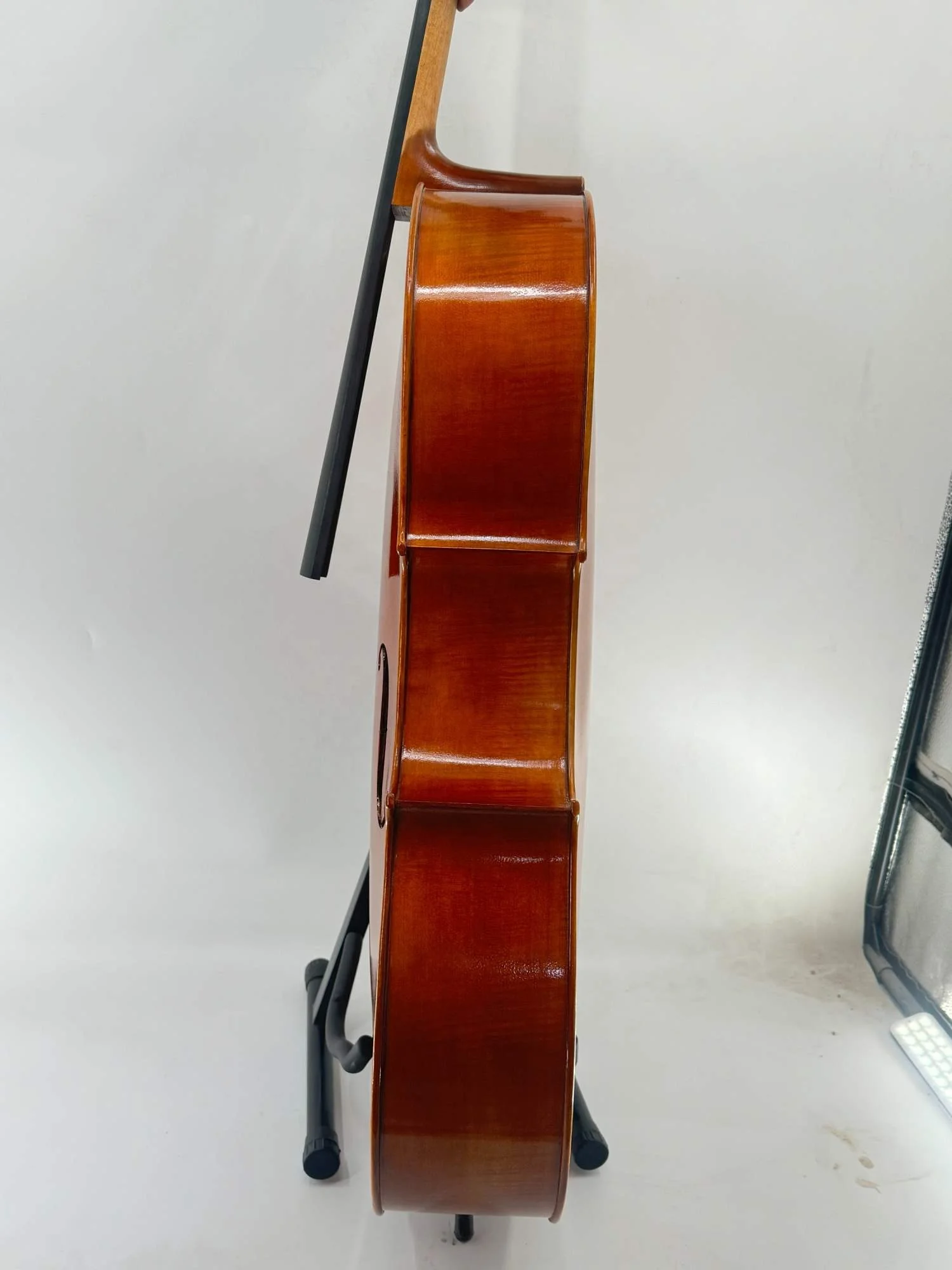 4/4 Size Handmade Brown Cello Solid Spruce and Maple Wood String Musical Instrument for Performance and Practice