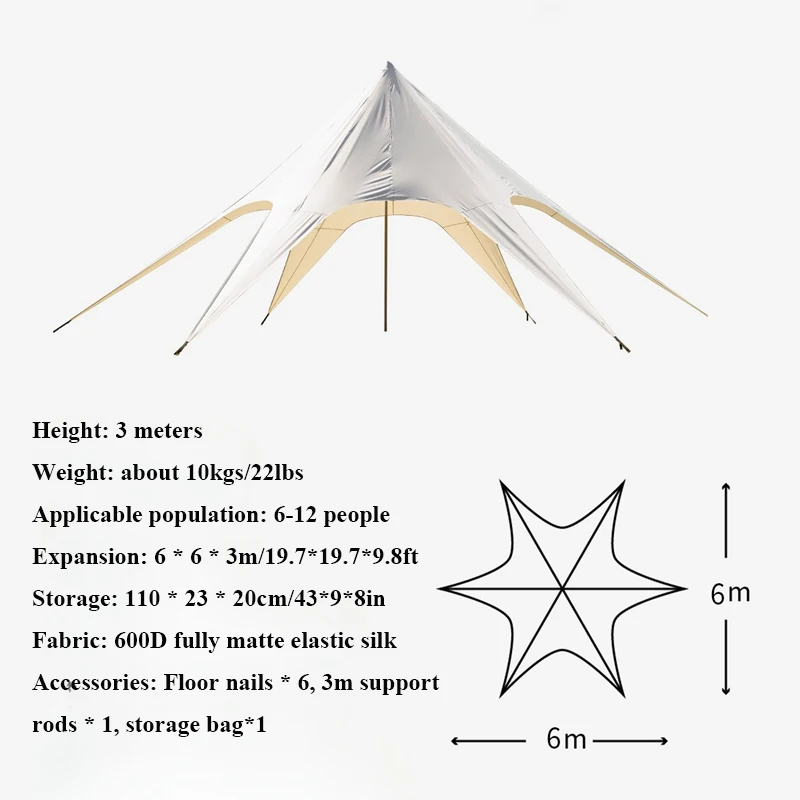 Imagem -02 - Tenda Extra Grande de Polvo para Acampamento ao ar Livre Lotus Cloud Roof Sala de Estar Lona Espessa Proteção contra Chuva e Sol Toldo