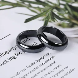 Hematite Ring for Women Men Unisex Black Hematite Stone Ring Anxiety Balance Root Chakra absorbs Negative Energy Jewelry Gifts