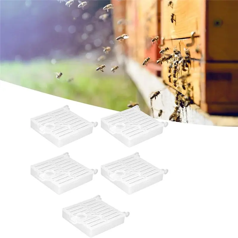 AEE4-Beekeeping Cage Bee Moving Cage Bee Catcher Cage Plastic Rearing Transport Cage Tool Beekeeping Accessory(5Pcs)