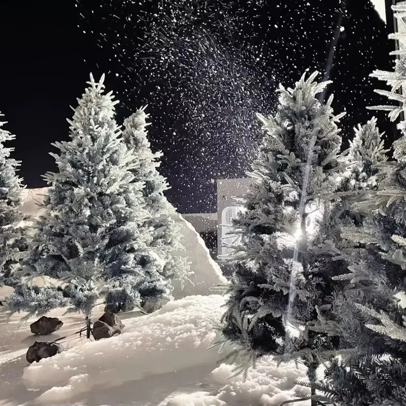 F04 Snow Christmas Tree Pe Mixed Pvc Flocking Wedding Props Snow Landscape Decorative Tree White Artificial Tree