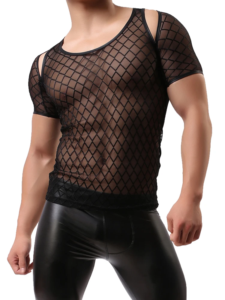 

Мужские сексуальные черные сетчатые прозрачные майки, дышащие сетчатые топы для фитнеса и бодибилдинга, модные майки без рукавов с круглым вырезом