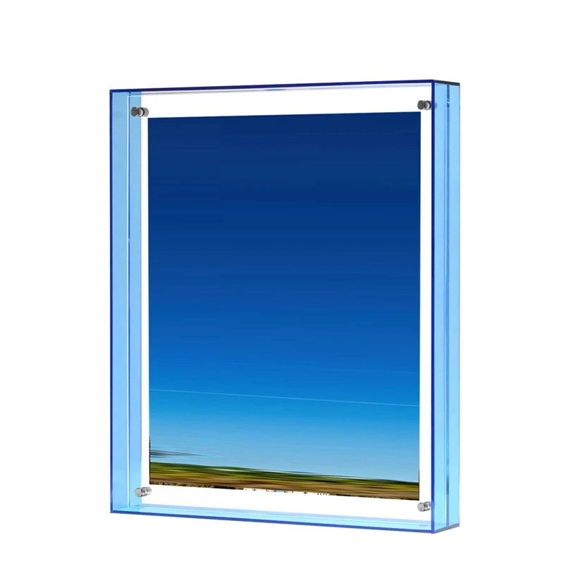 Acrílico Flutuante Photo Frame, Picture Frame, Cor Impressionante, Horizontal e Vertical, Formatos para Exibição, Fácil de Usar, 8.5x11