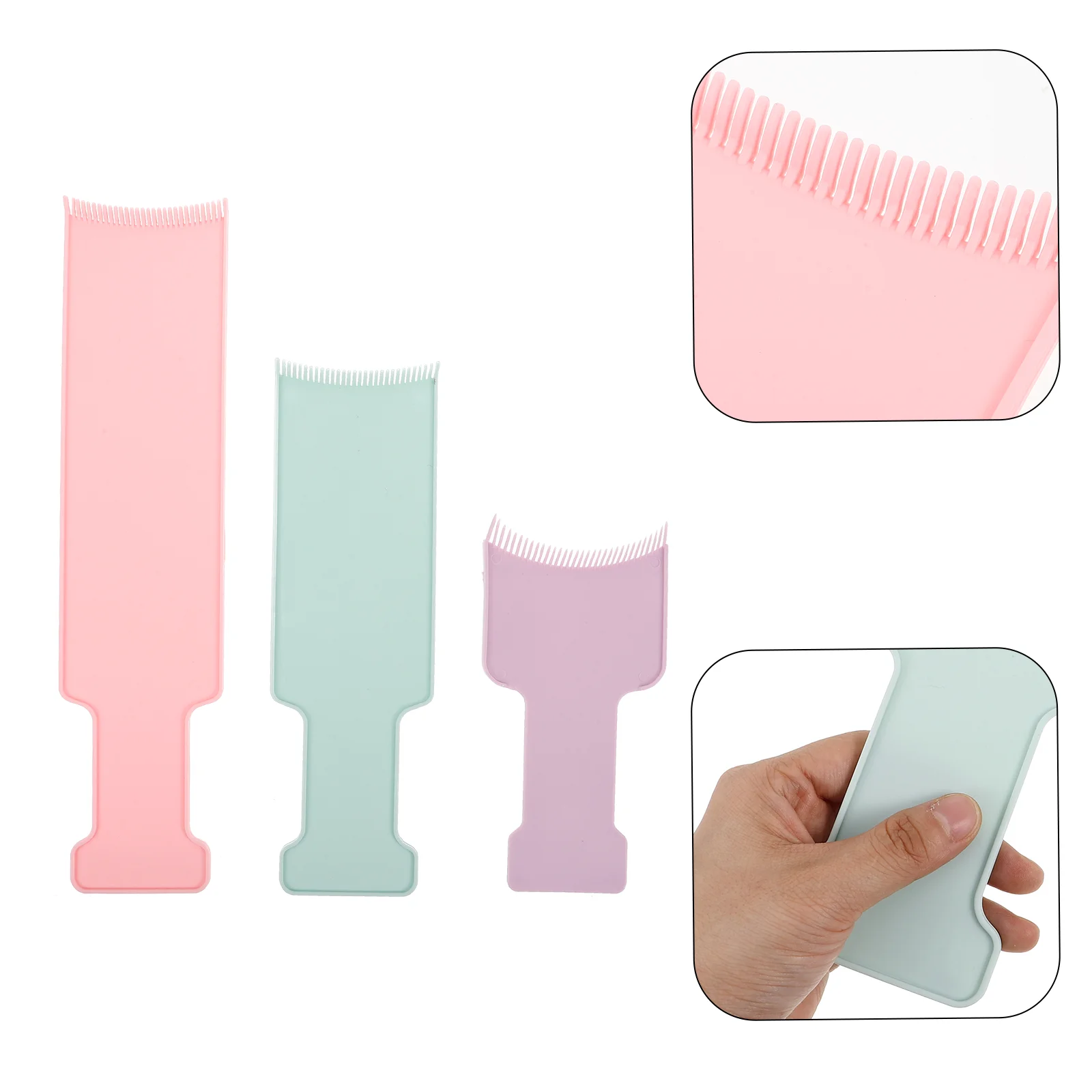 3 Pcs Hair Coloring and Dyeing Board Kit Home Tools Plastic Highlighting Combs Blending Plate