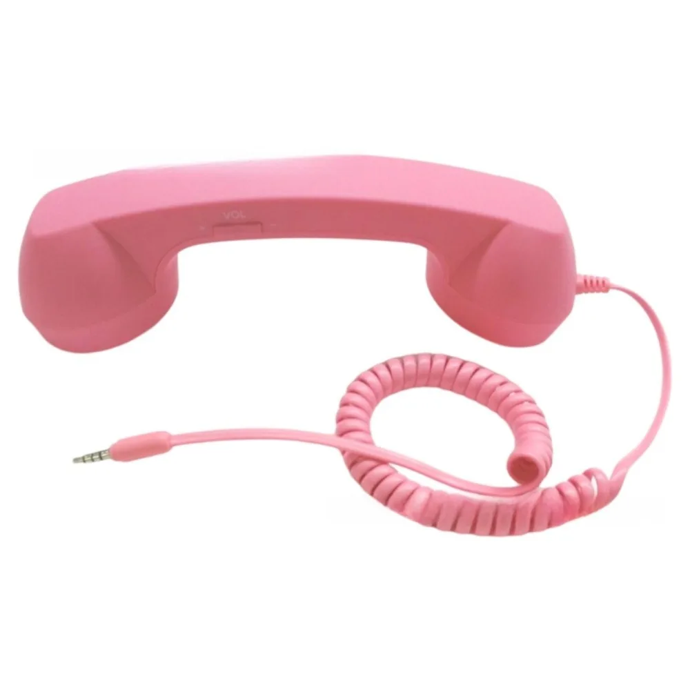 Wired Receiver Retro Telephone Handset Type-C/3.5mm Handheld Receiver Wired Microphone Handset External Volume Control