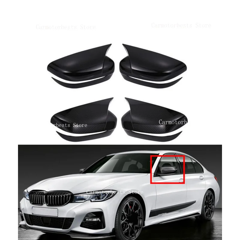 Car Rearview Side Mirror Cover Fit For BMW 3/5 Series G20 G30  2017 2018 2019-2020  Wing Cap  StickerView Case Trim Carbon Fiber