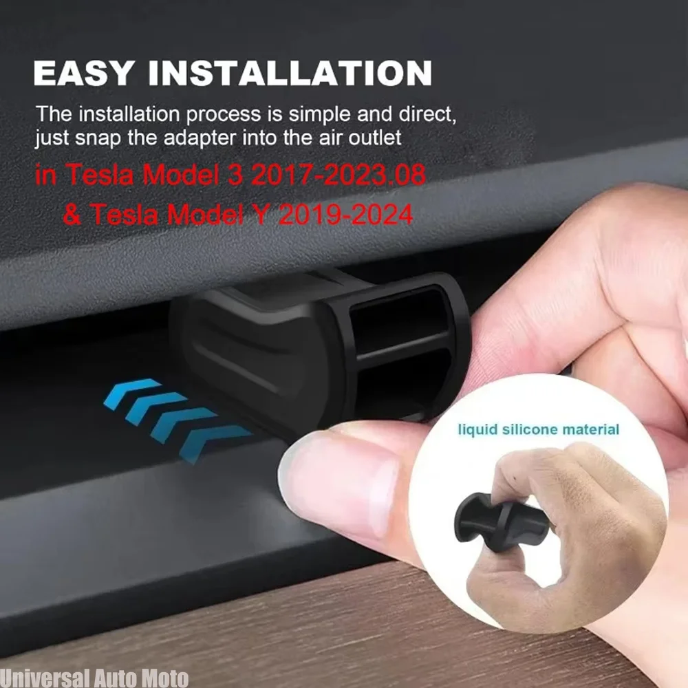 Clip d'aromathérapie pour Tesla Model Y Juniper 2025 et Model 3 2023-2024, support d'adaptateur de parfum pour grille d'aération, désodorisant de voiture