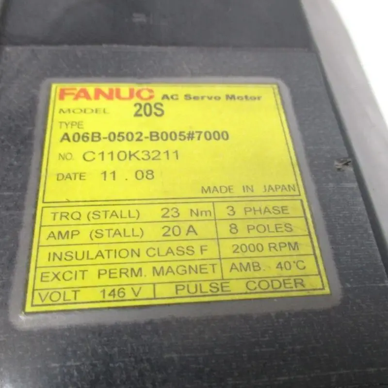 

Fanuc A06B-0502-B005 # Серводвигатель 7000 проверен, исправен, в наличии.