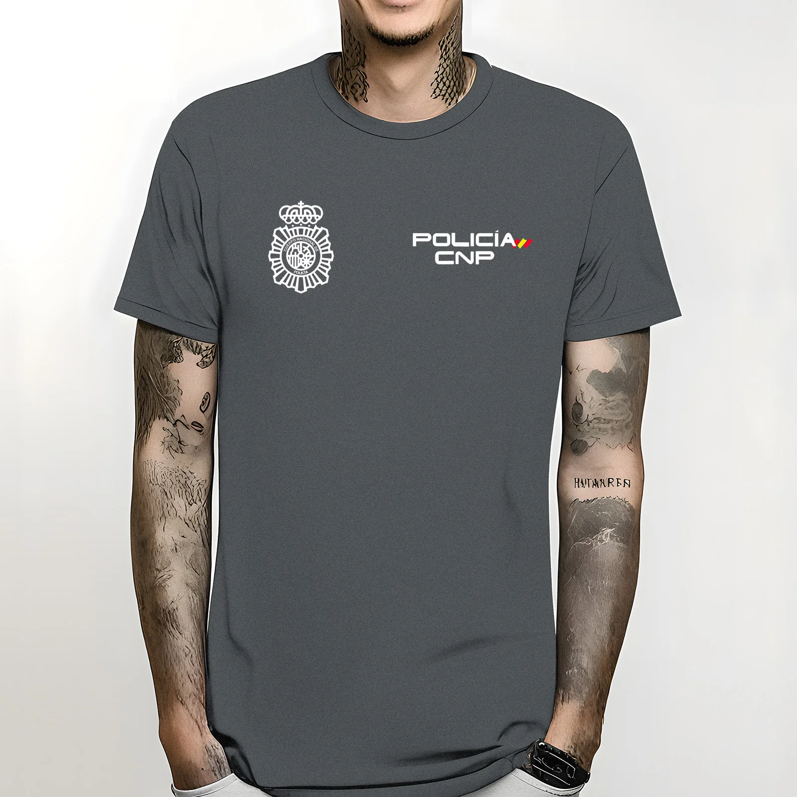 oversized t shirt men clothing Camiseta UPR Oviedo Policia Nacional Española. 100% Algodón, De Alta Calidad, Casual Top tshirts