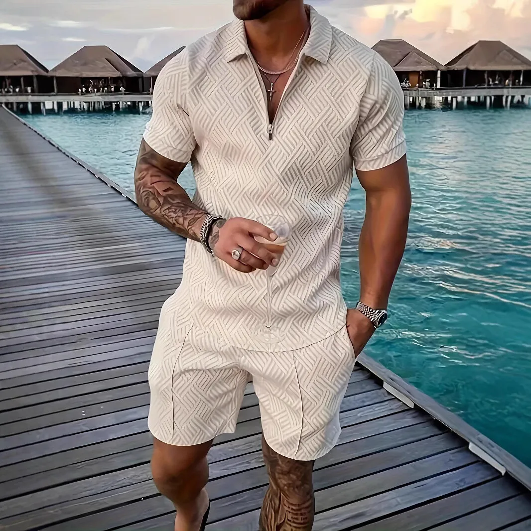 

2024, мужской повседневный комплект с воротником на молнии irt ort Sve, однотонная спортивная одежда для отдыха на осень, сезон Me, ткань