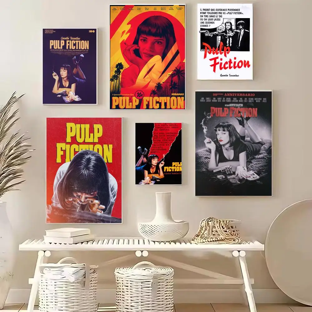Movie P-Pulp Fiction Poster PP Wall Decor Posters Celebrity Art Prints Aesthetic Wall Art Bedroom Office Home Gift