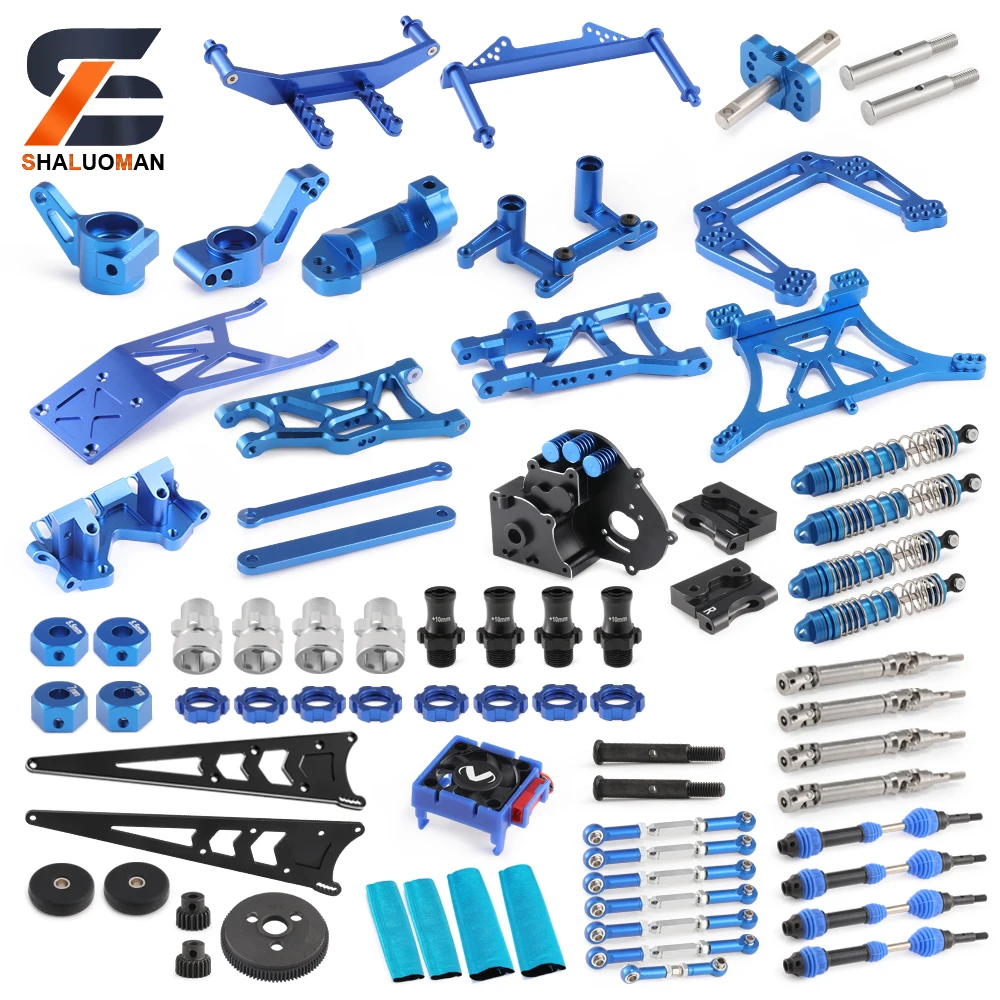 Shaluoman juguete Toys Metal Upgrades Parts Steering Kit Front And Rear A-arms And Shock Mount For 1/10 TRAXXAS SLASH 2WD RC Car