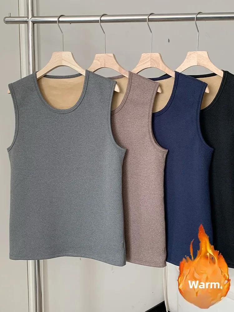 

Мужской теплый жилет Thiened, большой размер, внутренняя одежда, цвет Fce на подкладке, круглый топ без бретелек, накладка на плечо