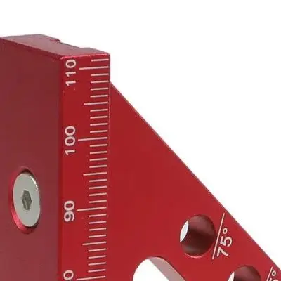 Red Aluminum Alloy 3D Carpenter Square With Degree Scriber Multi Angle Marking Ruler 22.5 To 75 Degrees For Woodworking DIY