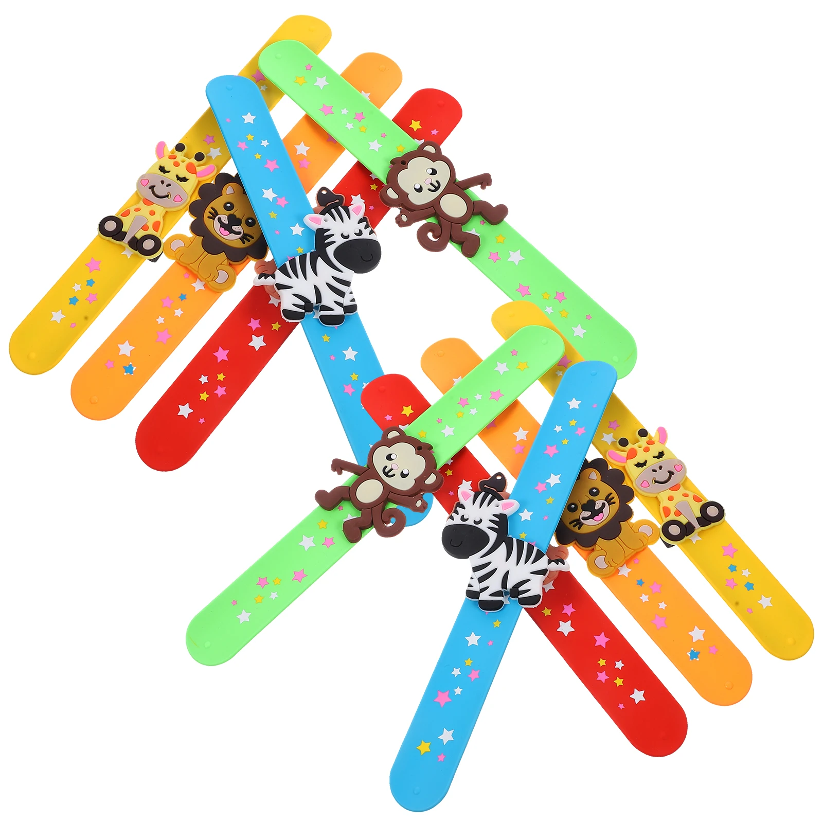 

10 Pcs Animal Bracelet Birthday Slap Bracelets Festival Silicone Clapping Jungle Theme Sticker