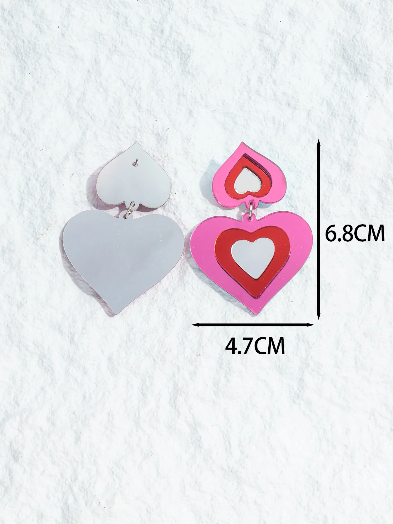 Korean Fashion Big Acrylic Heart Drop Earrings for Women Girls Statement Geometric Love Dangle Earring Jewelry Party Gifts