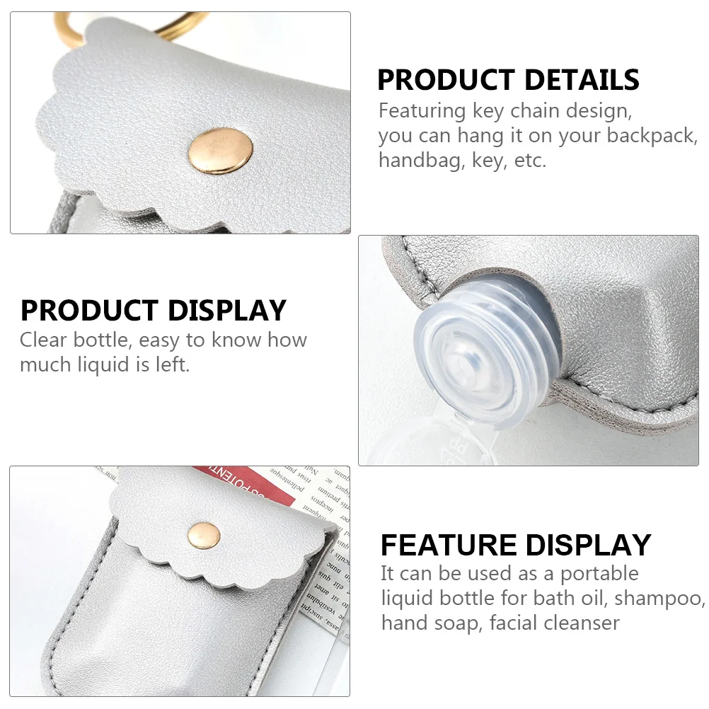 4 szt. Przenośne, szczelne mini pojemniki na płyny z breloczkiem, dozownik na żel pod prysznic, balsam, idealne w podróży.