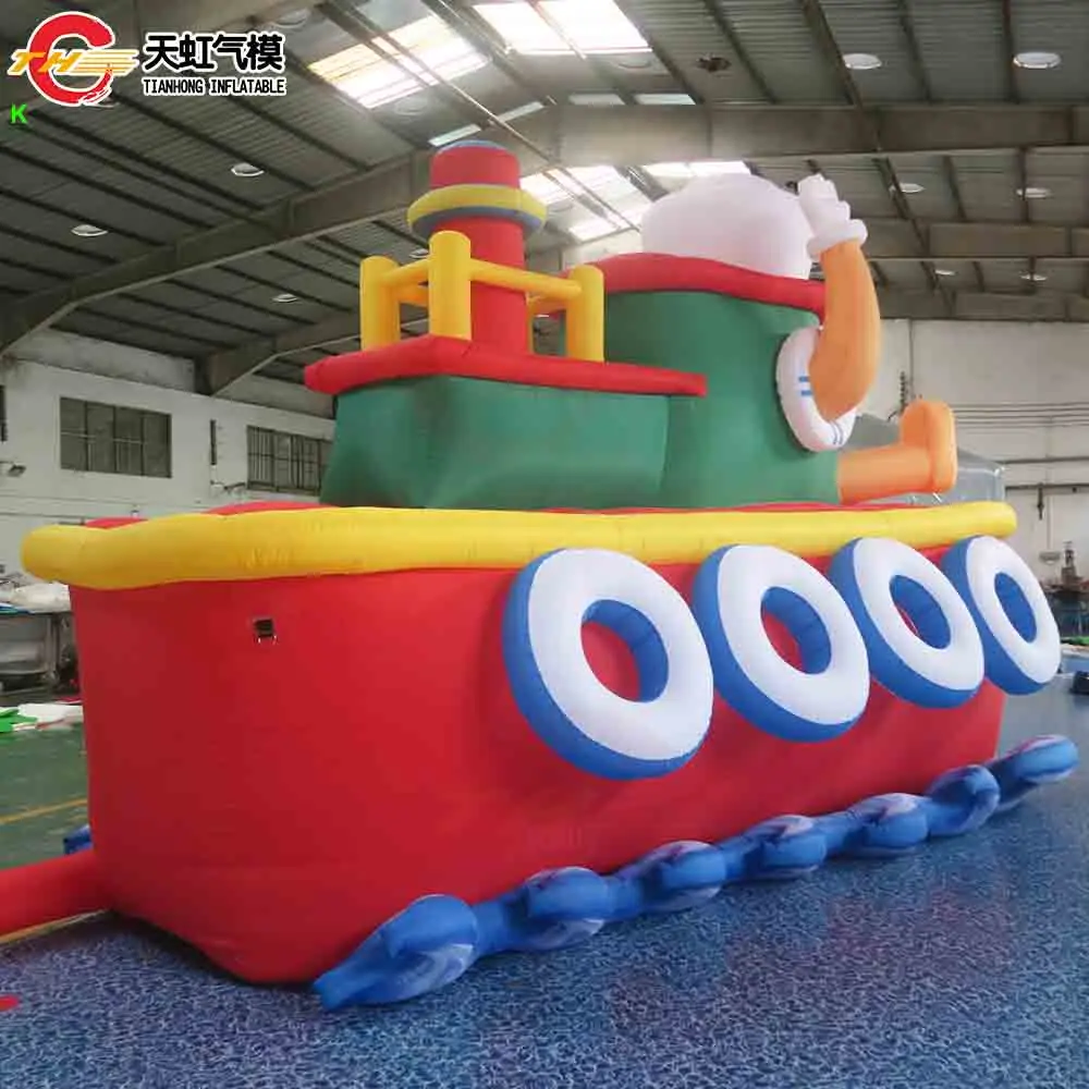 Schneller Versand 6m Riesiges Aufblasbares Dampfschiff-Modell Aufblasbares Boot Replik zur Dekoration