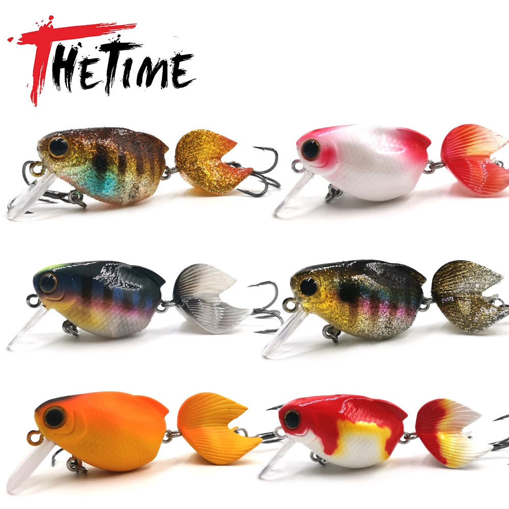 TheTime 7g PONYO Floating Crankbait Lures 2 Sections Artificial Wobblers Crank Hard Bass Bait Fishing Tackle 60mm Trout Wobblers