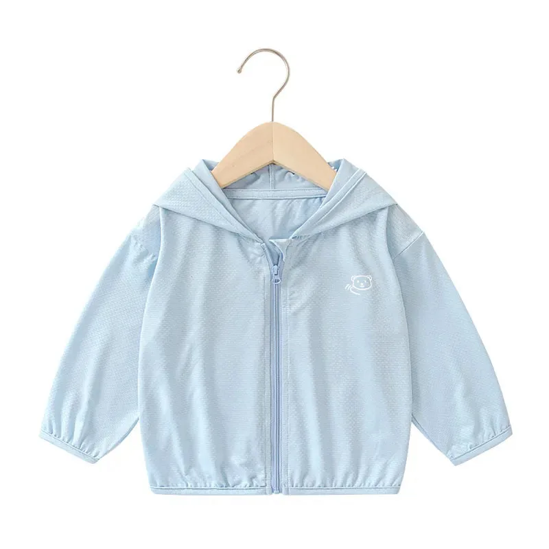 Upf50 Kinder Sonnenschutz mäntel für Jungen und Mädchen atmungsaktiv 2024 neue dünne lose lässige Baby jacke solide einfache Mode