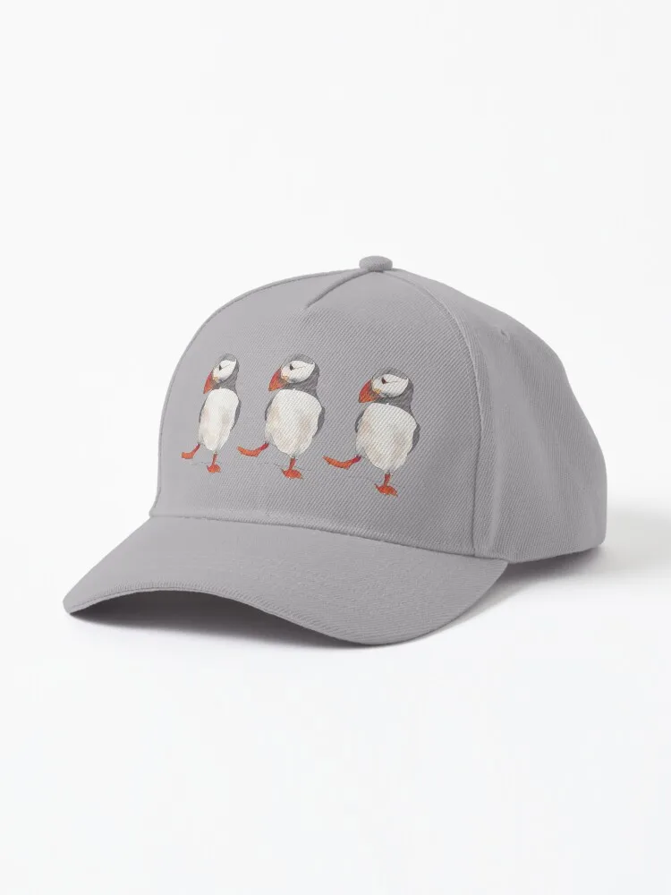 

3 Dancing Puffins Watercolor Illustration Cap For Women Men Hip Hop Cap Street Baseball Hat New Fashion Hat