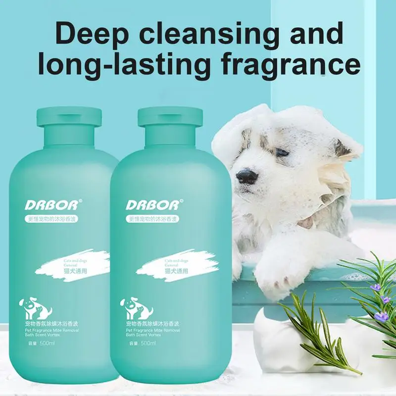 Pet Shampoo for Dogs Pet Bath Wash 500ml Fragrance Body Wash Dense Foaming Liquid Shampoo Moisturizing for Most Skin Types