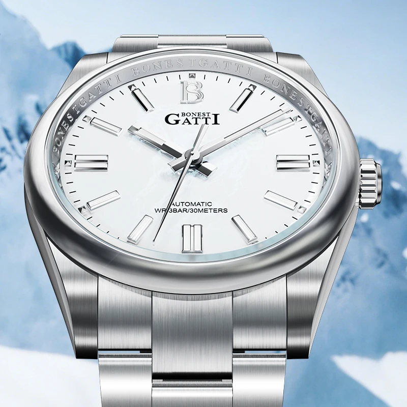 

Механические часы BONEST GATTI из нержавеющей стали 316L для мужчин, 40 мм, с циферблатом и застежкой-бабочкой, роскошные наручные часы