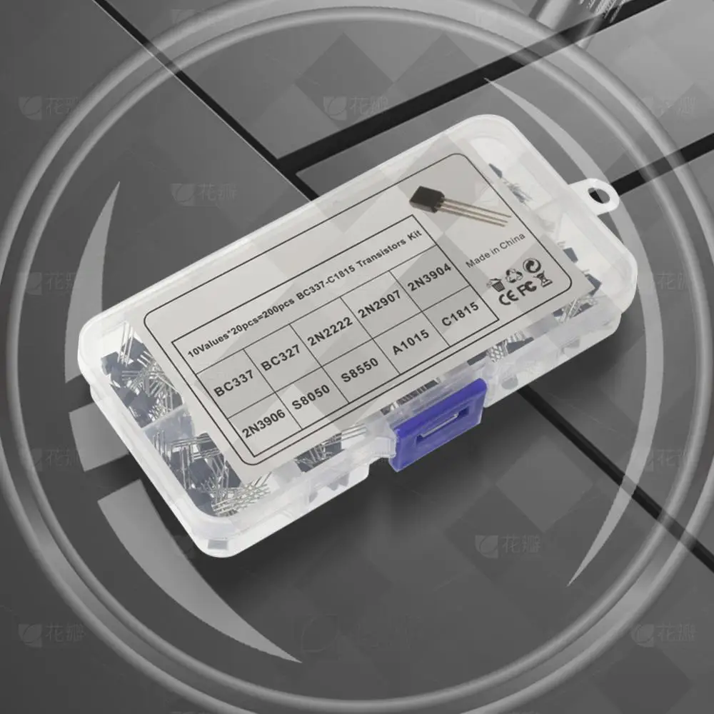

Набор транзисторов TO-92 PNP NPN, 200 шт., 10 различных значений: BC327, BC337, 2N2222, 2N2907, 2N3904, 2N3906, S8050, S8550, A1015, C1815