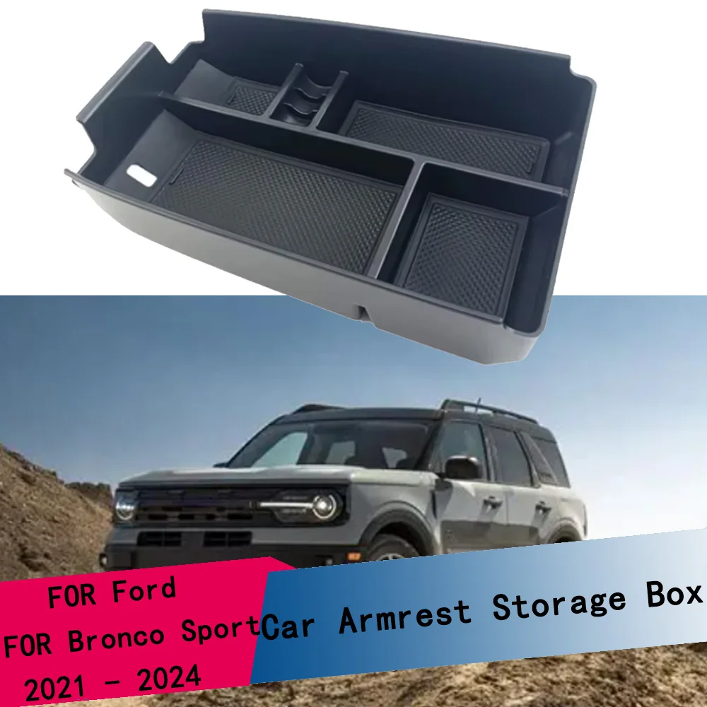 ABS-Auto-Armlehnen-Aufbewahrungsbox für Ford Bronco Sport 2021-2024 und Ford Escape Kuga 2020-2024 Mittelkonsolen-Ablage Zubehör